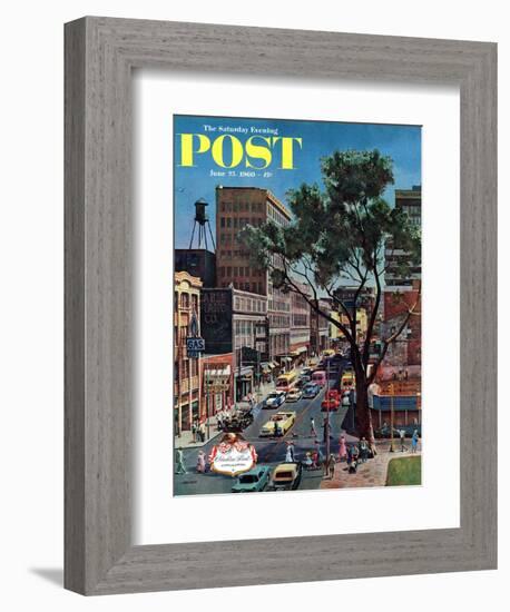 "Peachtree Street," Saturday Evening Post Cover, June 25, 1960-John Falter-Framed Giclee Print