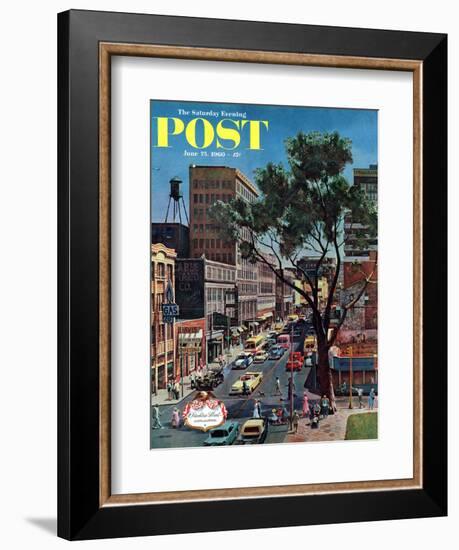 "Peachtree Street," Saturday Evening Post Cover, June 25, 1960-John Falter-Framed Giclee Print