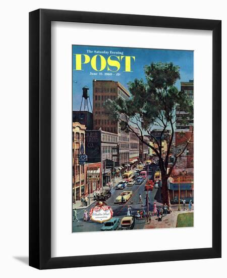 "Peachtree Street," Saturday Evening Post Cover, June 25, 1960-John Falter-Framed Giclee Print