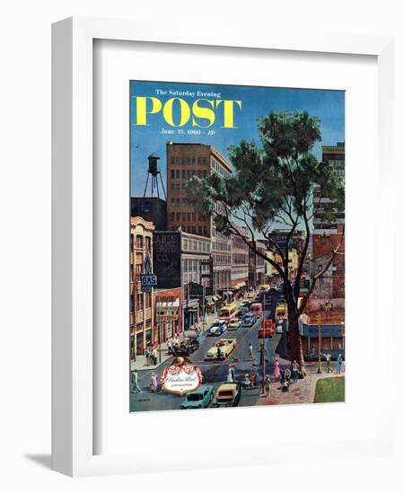 "Peachtree Street," Saturday Evening Post Cover, June 25, 1960-John Falter-Framed Giclee Print