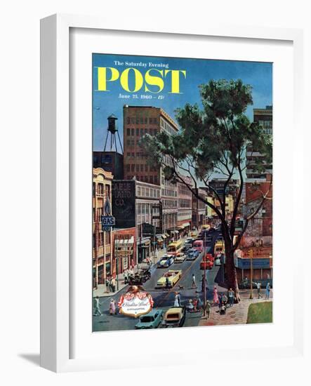 "Peachtree Street," Saturday Evening Post Cover, June 25, 1960-John Falter-Framed Premium Giclee Print