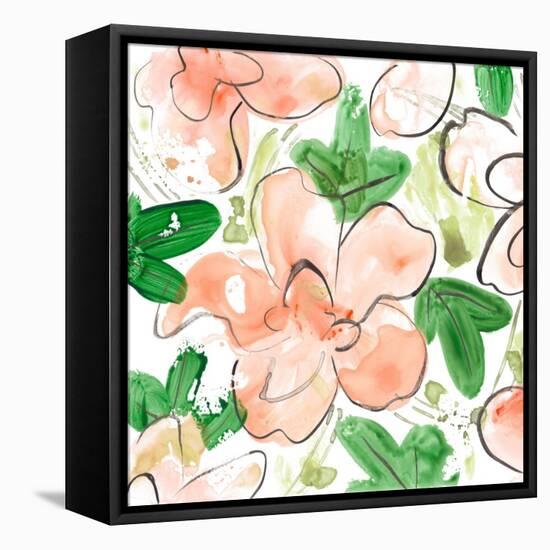 Peachy Flora II-Melissa Wang-Framed Stretched Canvas