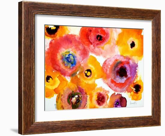 Peachy Floral-Lanie Loreth-Framed Art Print