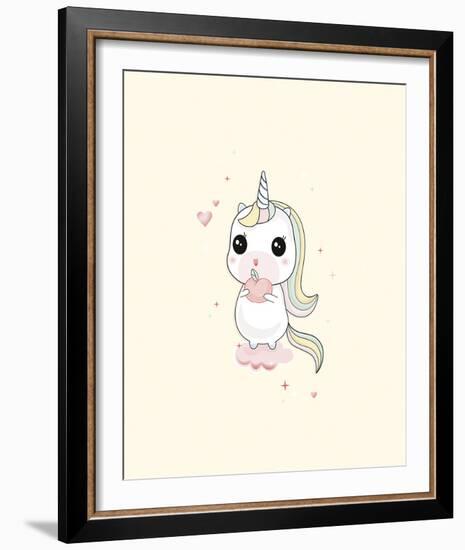 Peachy the Unicorn-Clara Wells-Framed Giclee Print