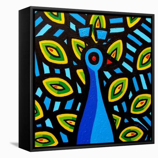 Peacock 1-John Nolan-Framed Premier Image Canvas