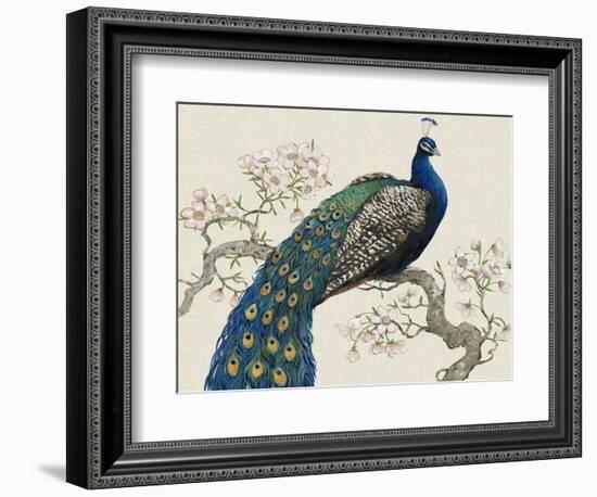 Peacock and Blossoms I-Tim O'toole-Framed Premium Giclee Print