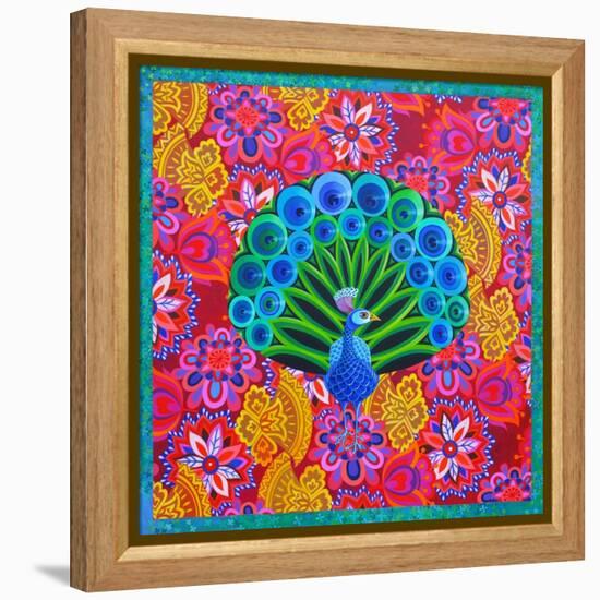 Peacock and Pattern, 2015-Jane Tattersfield-Framed Premier Image Canvas