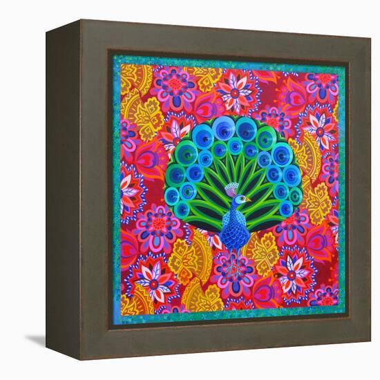 Peacock and Pattern, 2015-Jane Tattersfield-Framed Premier Image Canvas