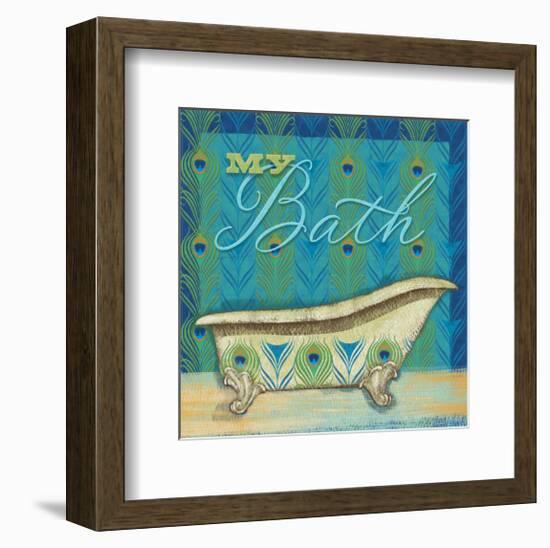 Peacock Bath I-Alan Hopfensperger-Framed Art Print