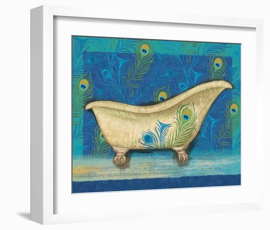 Peacock Bath IV-Alan Hopfensperger-Framed Art Print