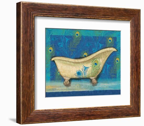 Peacock Bath IV-Alan Hopfensperger-Framed Art Print