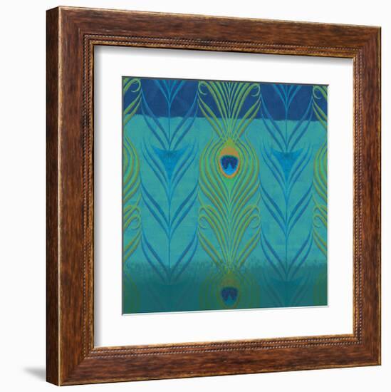 Peacock Bath V-Alan Hopfensperger-Framed Art Print