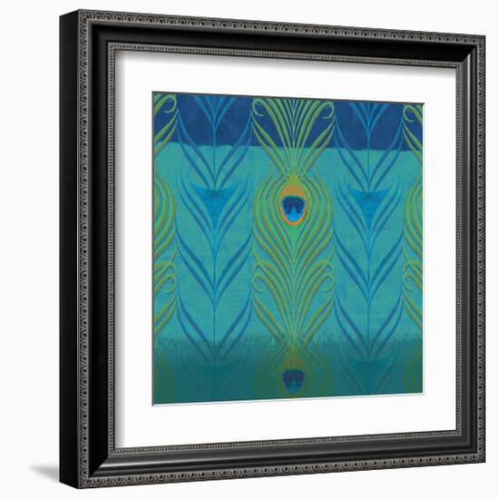 Peacock Bath V-Alan Hopfensperger-Framed Art Print