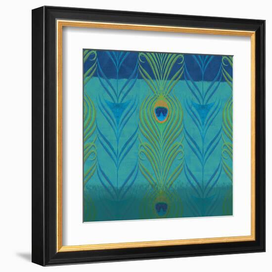 Peacock Bath V-Alan Hopfensperger-Framed Art Print