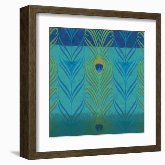 Peacock Bath V-Alan Hopfensperger-Framed Art Print