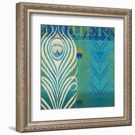 Peacock Bath VII-Alan Hopfensperger-Framed Art Print