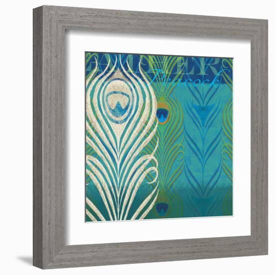 Peacock Bath VII-Alan Hopfensperger-Framed Art Print