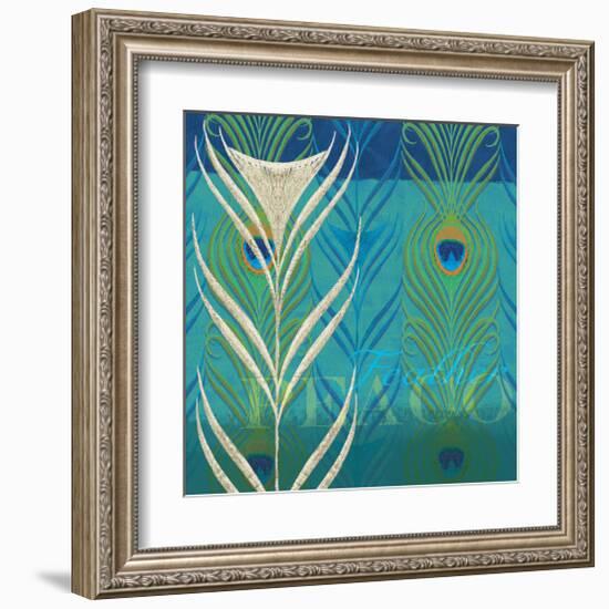 Peacock Bath VIII-Alan Hopfensperger-Framed Art Print