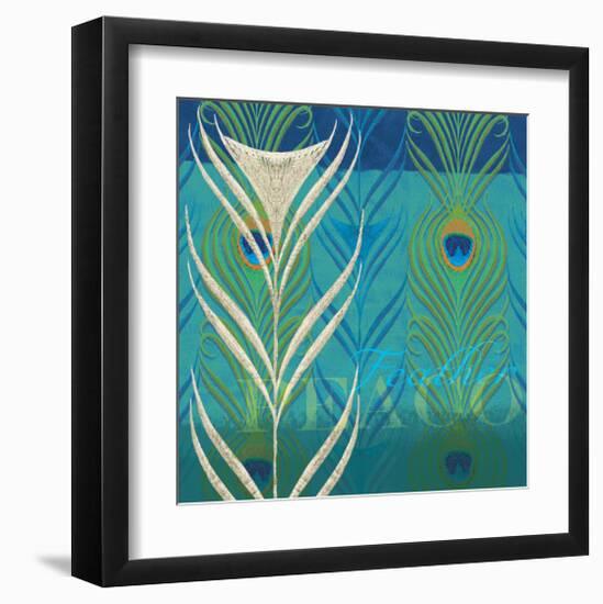 Peacock Bath VIII-Alan Hopfensperger-Framed Art Print