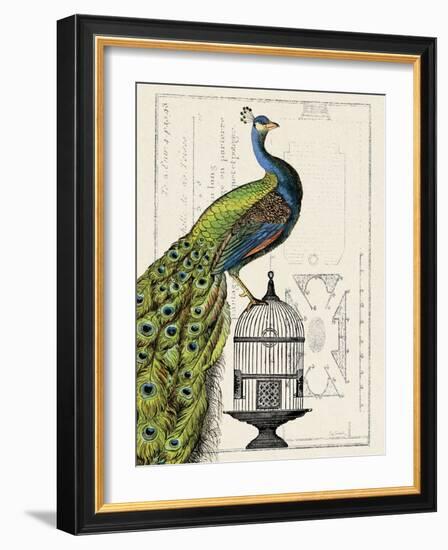 Peacock Birdcage I-Hugo Wild-Framed Art Print