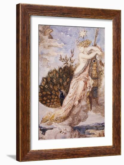Peacock Complaining to Juno-Gustave Moreau-Framed Giclee Print