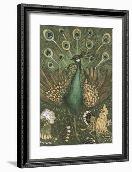 Peacock Embellishment-Theo van Hoytema-Framed Premium Giclee Print