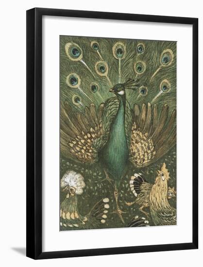 Peacock Embellishment-Theo van Hoytema-Framed Premium Giclee Print