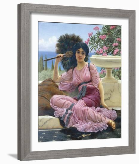 Peacock Fan-John William Godward-Framed Giclee Print