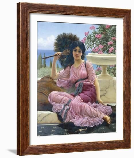 Peacock Fan-John William Godward-Framed Giclee Print