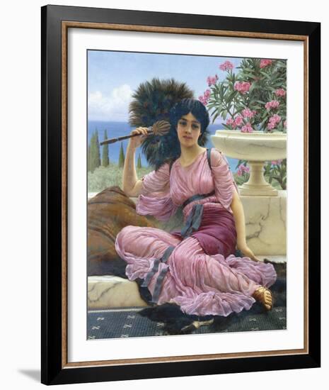 Peacock Fan-John William Godward-Framed Giclee Print