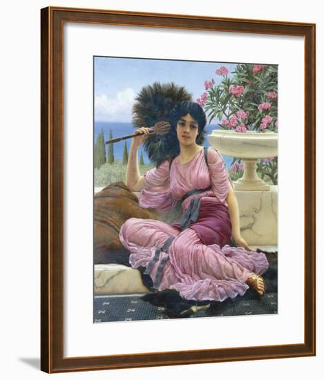 Peacock Fan-John William Godward-Framed Giclee Print