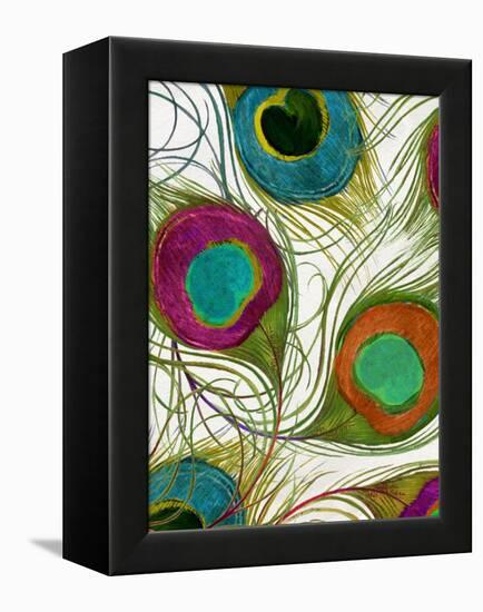 Peacock Feathers II-null-Framed Premier Image Canvas