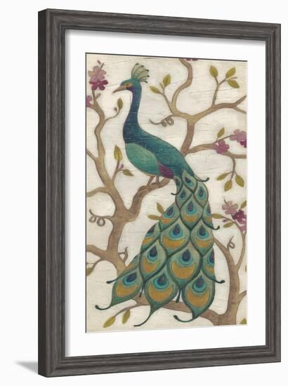 Peacock Fresco II-June Erica Vess-Framed Art Print