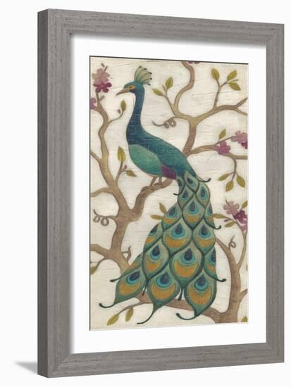 Peacock Fresco II-June Erica Vess-Framed Art Print