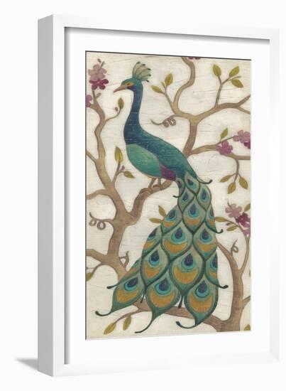 Peacock Fresco II-June Erica Vess-Framed Art Print