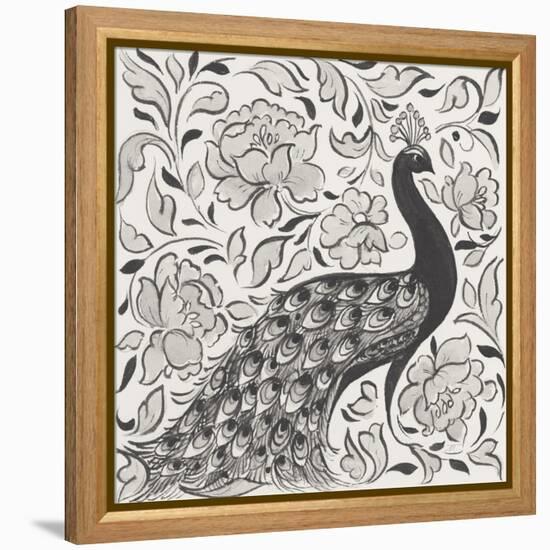 Peacock Garden IV BW-Miranda Thomas-Framed Stretched Canvas