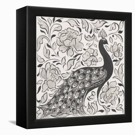 Peacock Garden IV BW-Miranda Thomas-Framed Stretched Canvas