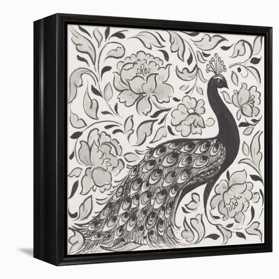 Peacock Garden IV BW-Miranda Thomas-Framed Stretched Canvas