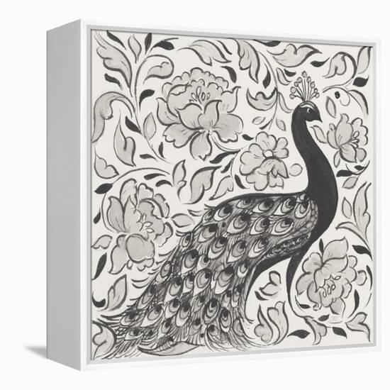 Peacock Garden IV BW-Miranda Thomas-Framed Stretched Canvas