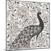 Peacock Garden IV BW-Miranda Thomas-Mounted Art Print