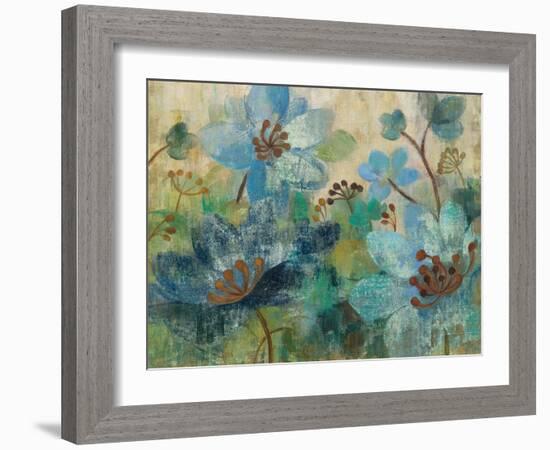 Peacock Garden White Flowers-Silvia Vassileva-Framed Art Print