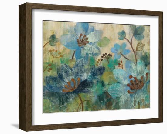 Peacock Garden White Flowers-Silvia Vassileva-Framed Art Print