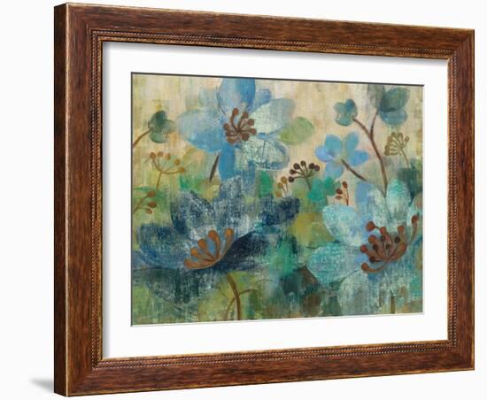 Peacock Garden White Flowers-Silvia Vassileva-Framed Art Print