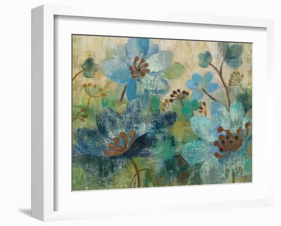 Peacock Garden White Flowers-Silvia Vassileva-Framed Art Print