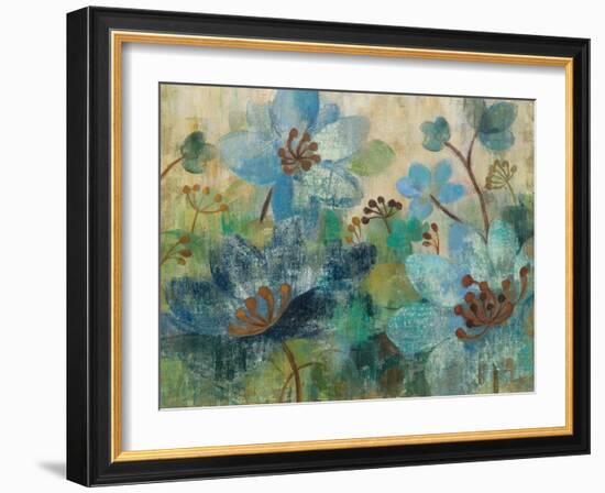 Peacock Garden White Flowers-Silvia Vassileva-Framed Art Print