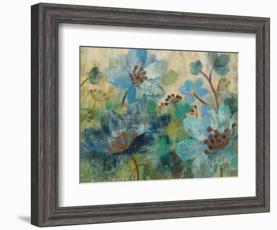 Peacock Garden White Flowers-Silvia Vassileva-Framed Art Print