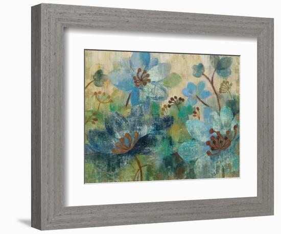 Peacock Garden White Flowers-Silvia Vassileva-Framed Art Print