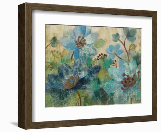 Peacock Garden White Flowers-Silvia Vassileva-Framed Art Print