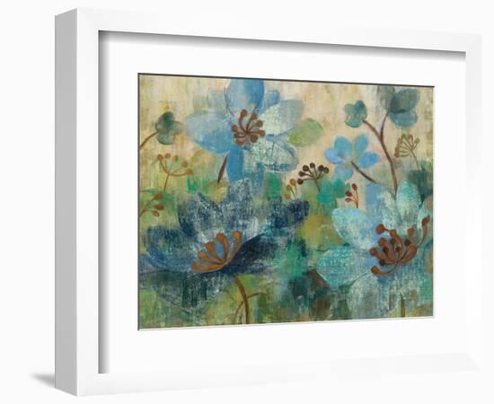 Peacock Garden White Flowers-Silvia Vassileva-Framed Art Print