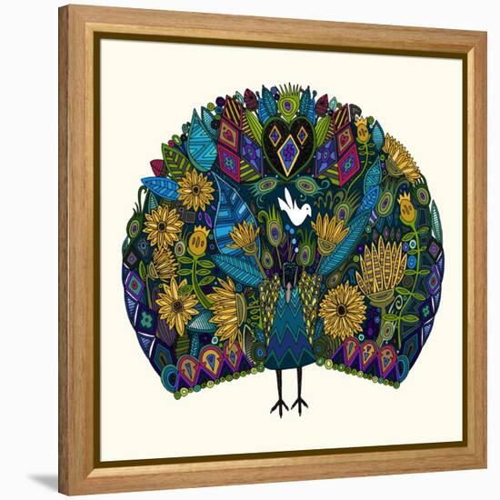 Peacock Garden-Sharon Turner-Framed Stretched Canvas